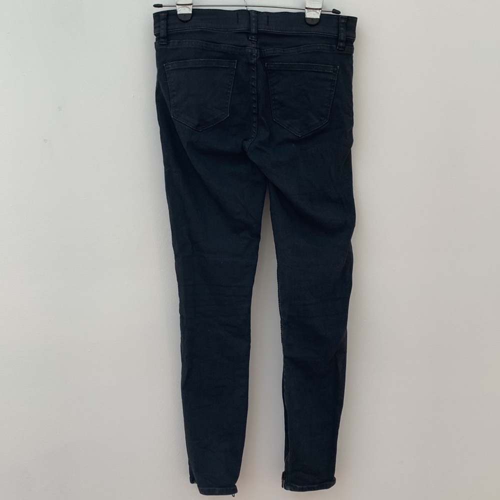 Madewell black skinny skinny jeans size 27 rigid knees zip on ankles - Picture 8 of 8